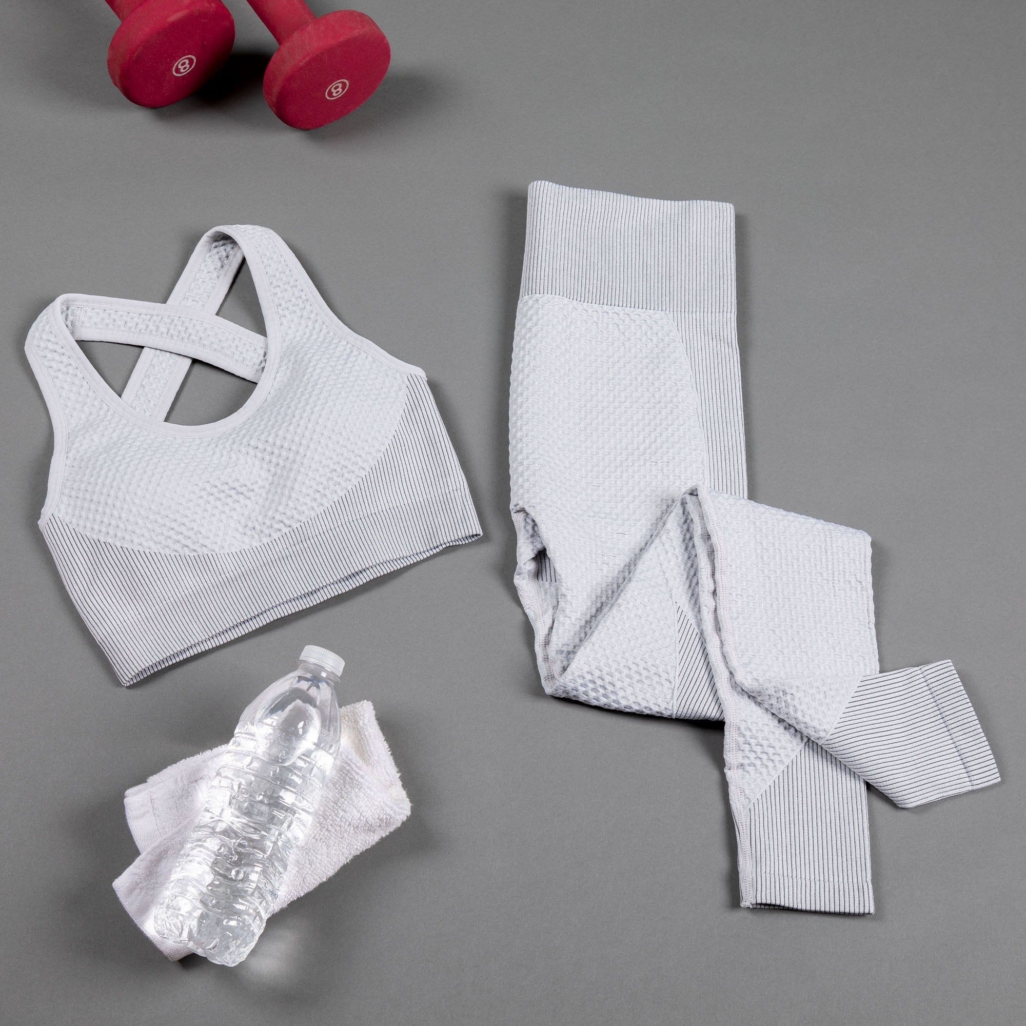 Textured Leggings Sports Bra Set for Women Activewear