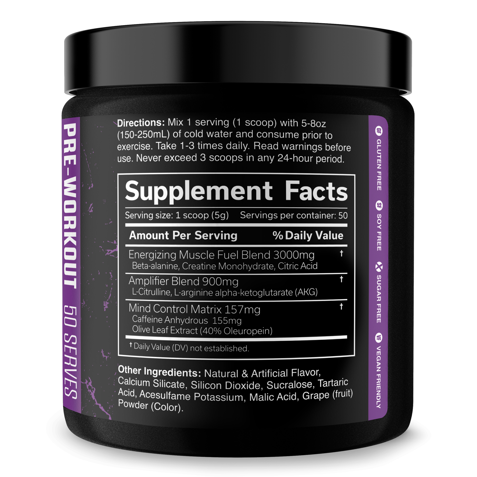 Pre Workout Energy Focus Fitness Supplement