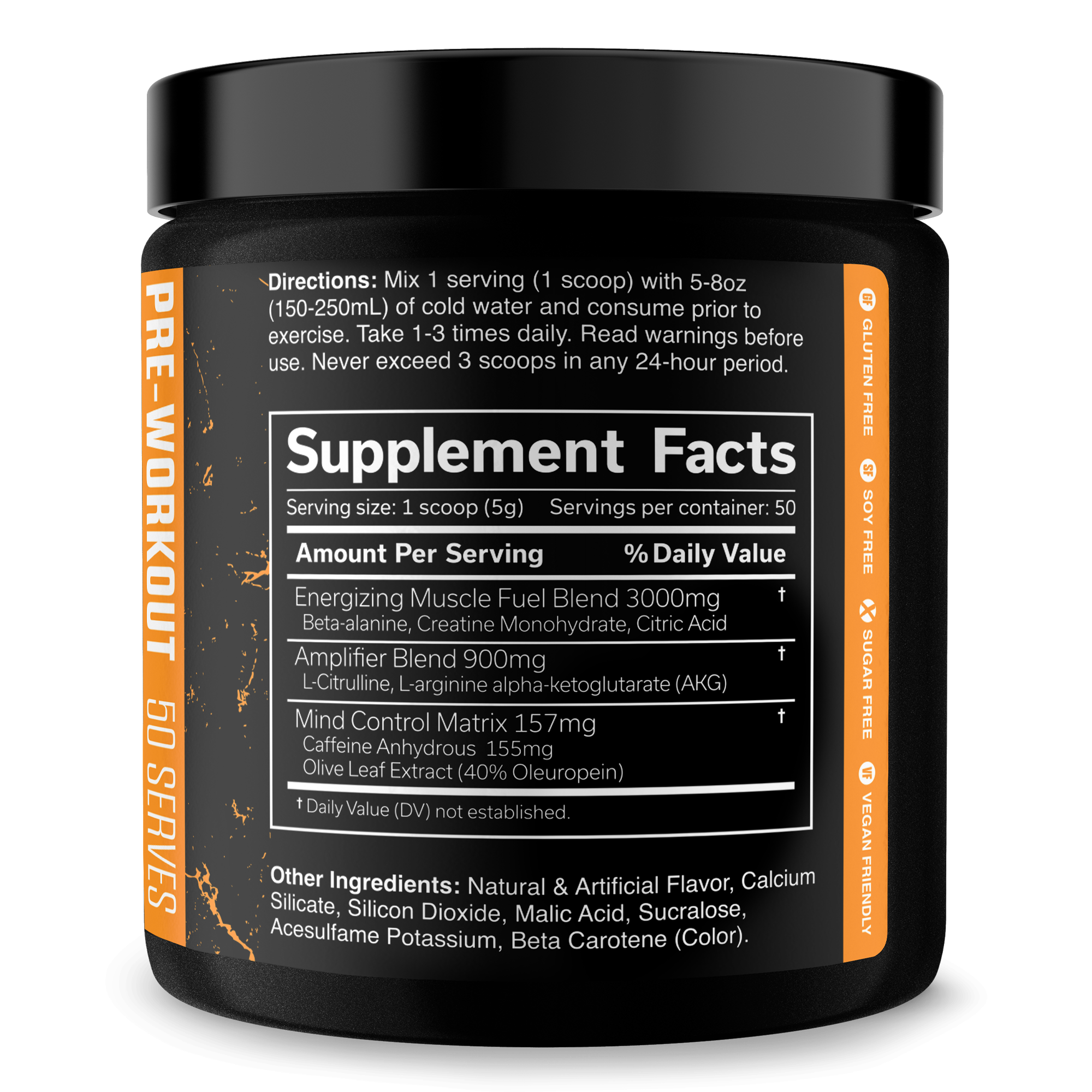 Pre Workout Energy Focus Fitness Supplement