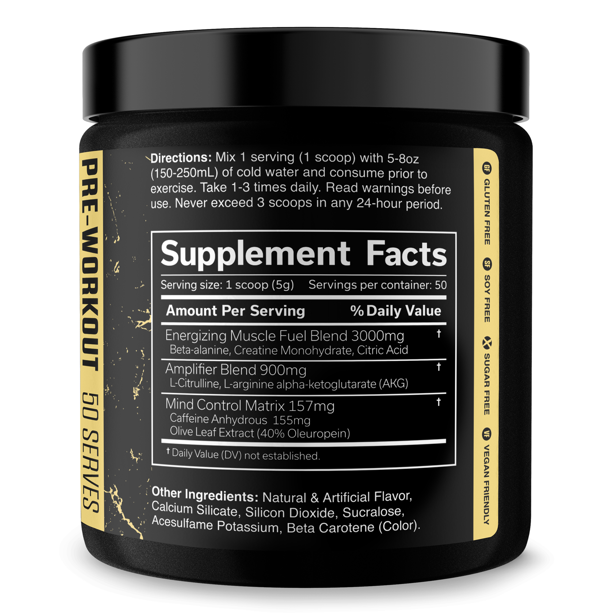 Pre Workout Energy Focus Fitness Supplement