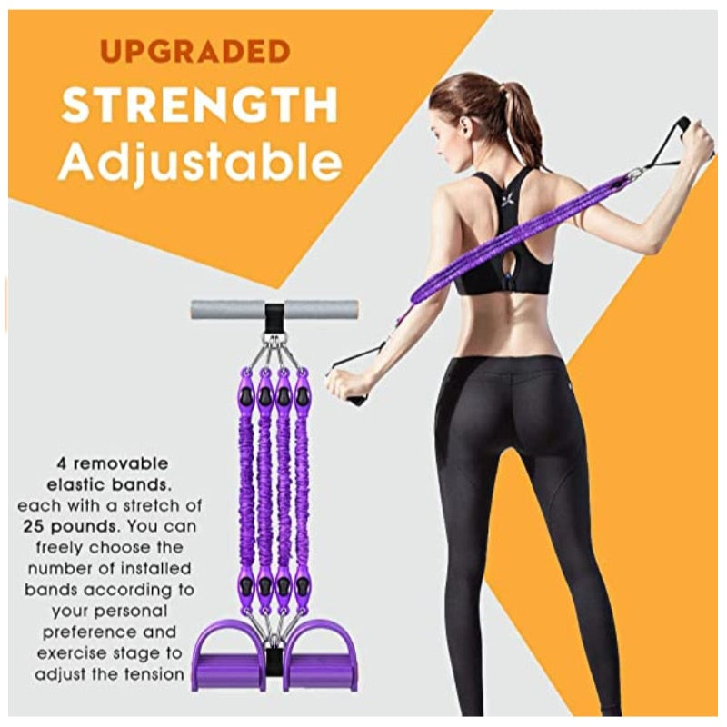 Multifunction Pedal Exerciser Resistance Band Fitness Training Equipment