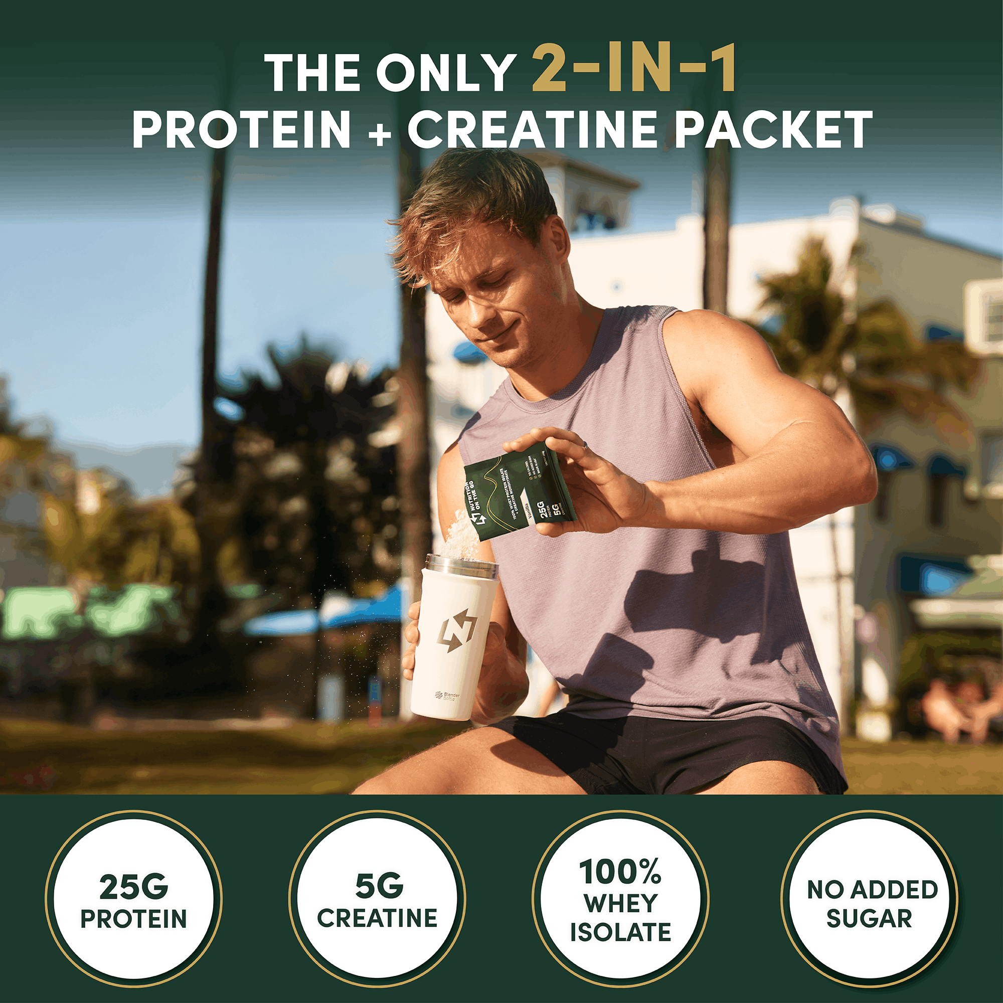 Whey Protein Isolate Creatine Travel Packets for Fitness