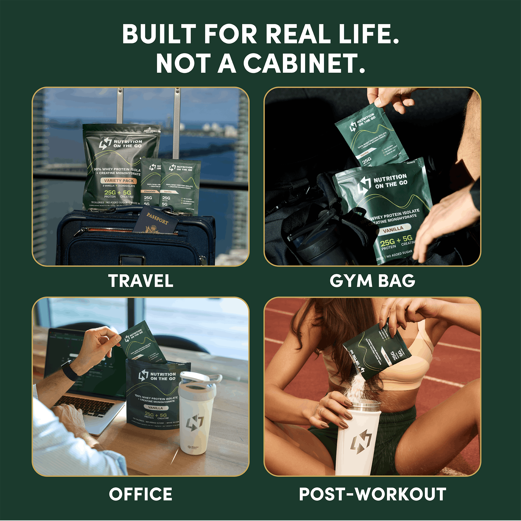 Whey Protein Isolate Creatine Travel Packets for Fitness