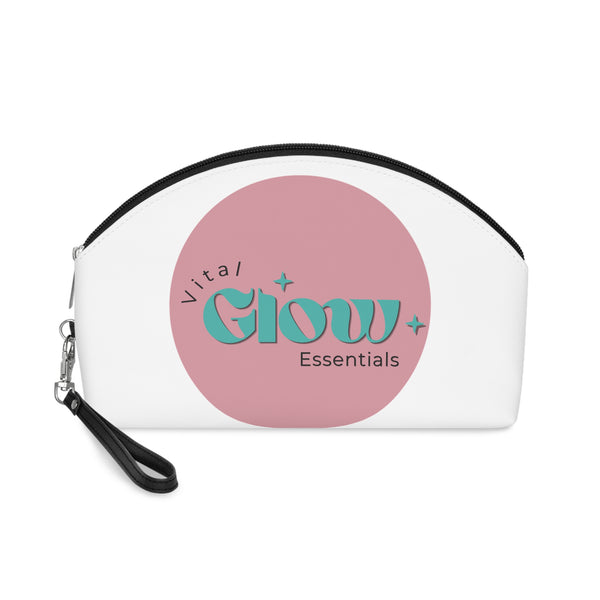 Vital Glow Essentials Makeup Bag — Pink Logo Cosmetic Pouch