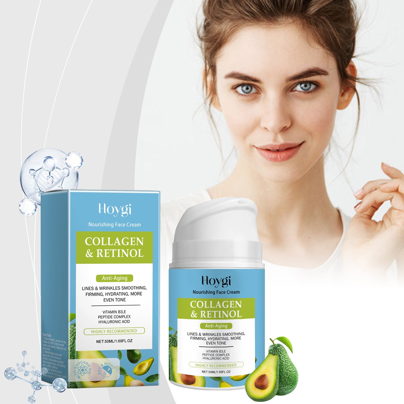 Collagen Facial Moisturizer Hydrating Cream for Fine Lines