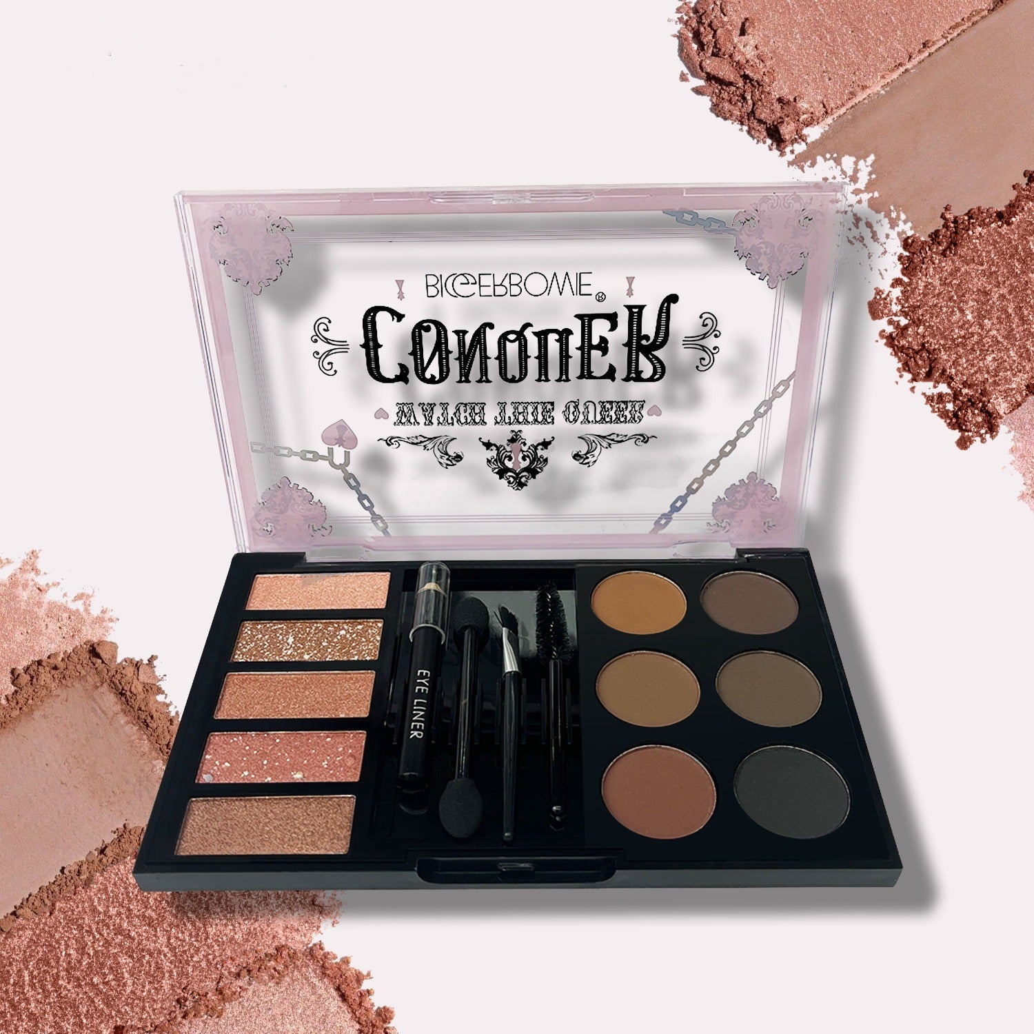 Multi-Function Eyeshadow Eyebrow Powder Makeup Palette with Tools