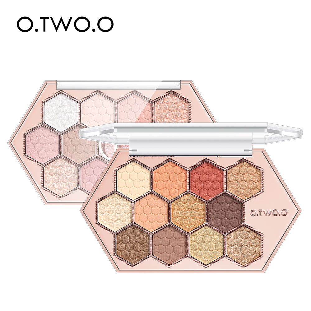12 Color Honeycomb Diamond Eyeshadow Palette Natural Highlights