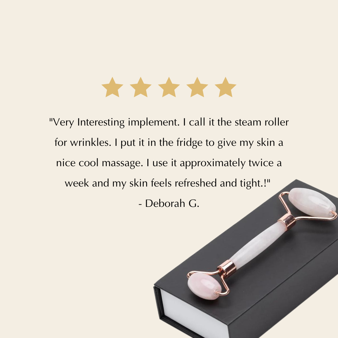Rose Quartz Dual Ended Facial Roller Beauty Tool