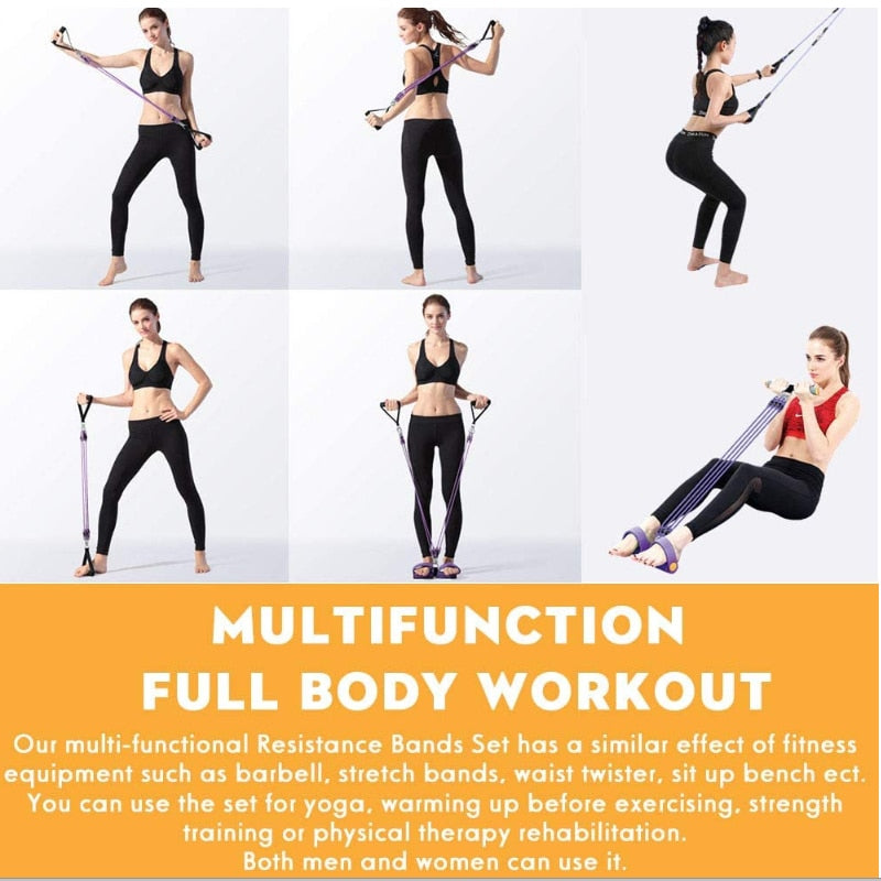 Multifunction Pedal Exerciser Resistance Band Fitness Training Equipment