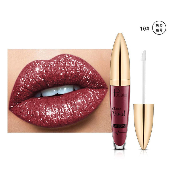 18 Color Glitter Shiny Waterproof Liquid Lip Gloss Set