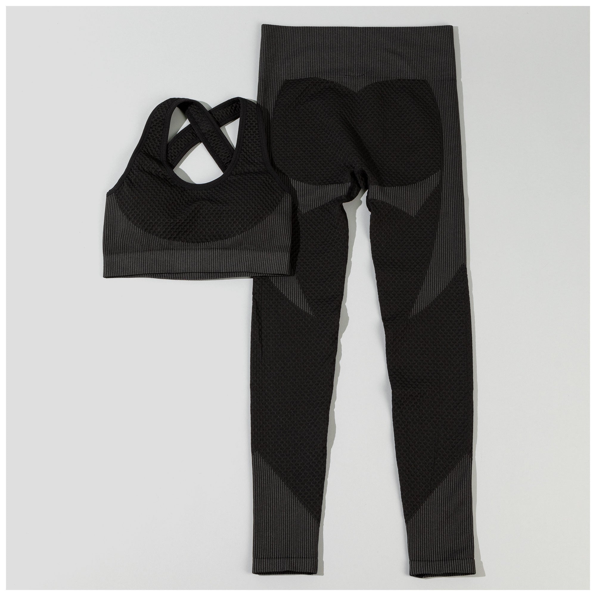 Textured Leggings Sports Bra Set for Women Activewear