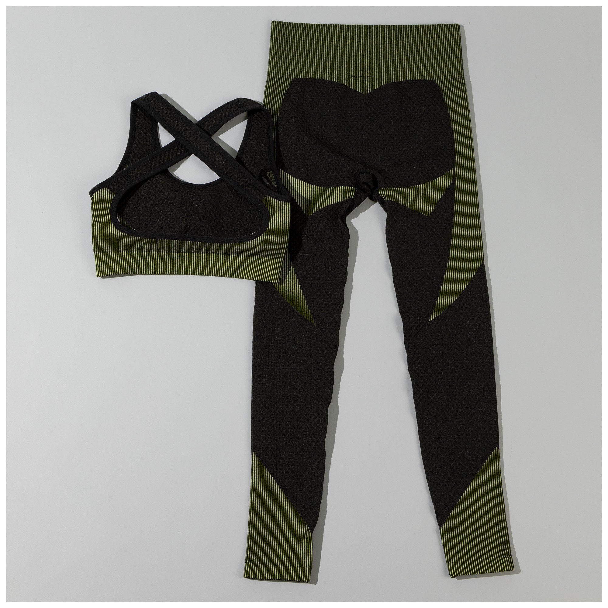 Textured Leggings Sports Bra Set for Women Activewear