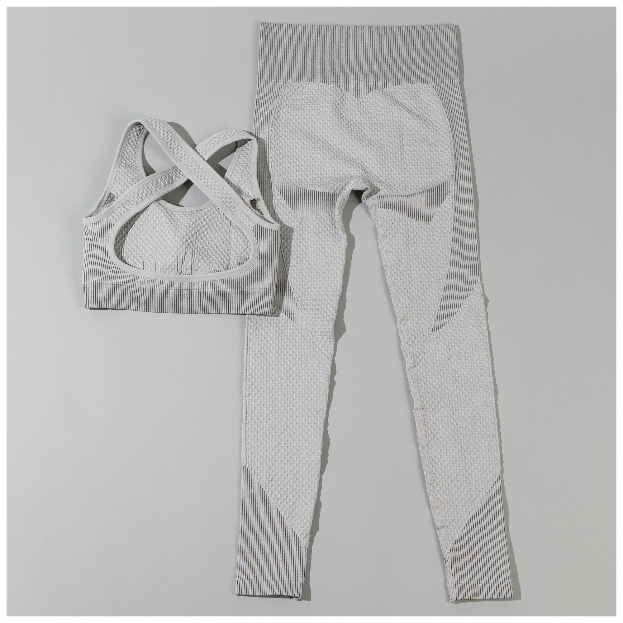 Textured Leggings Sports Bra Set for Women Activewear