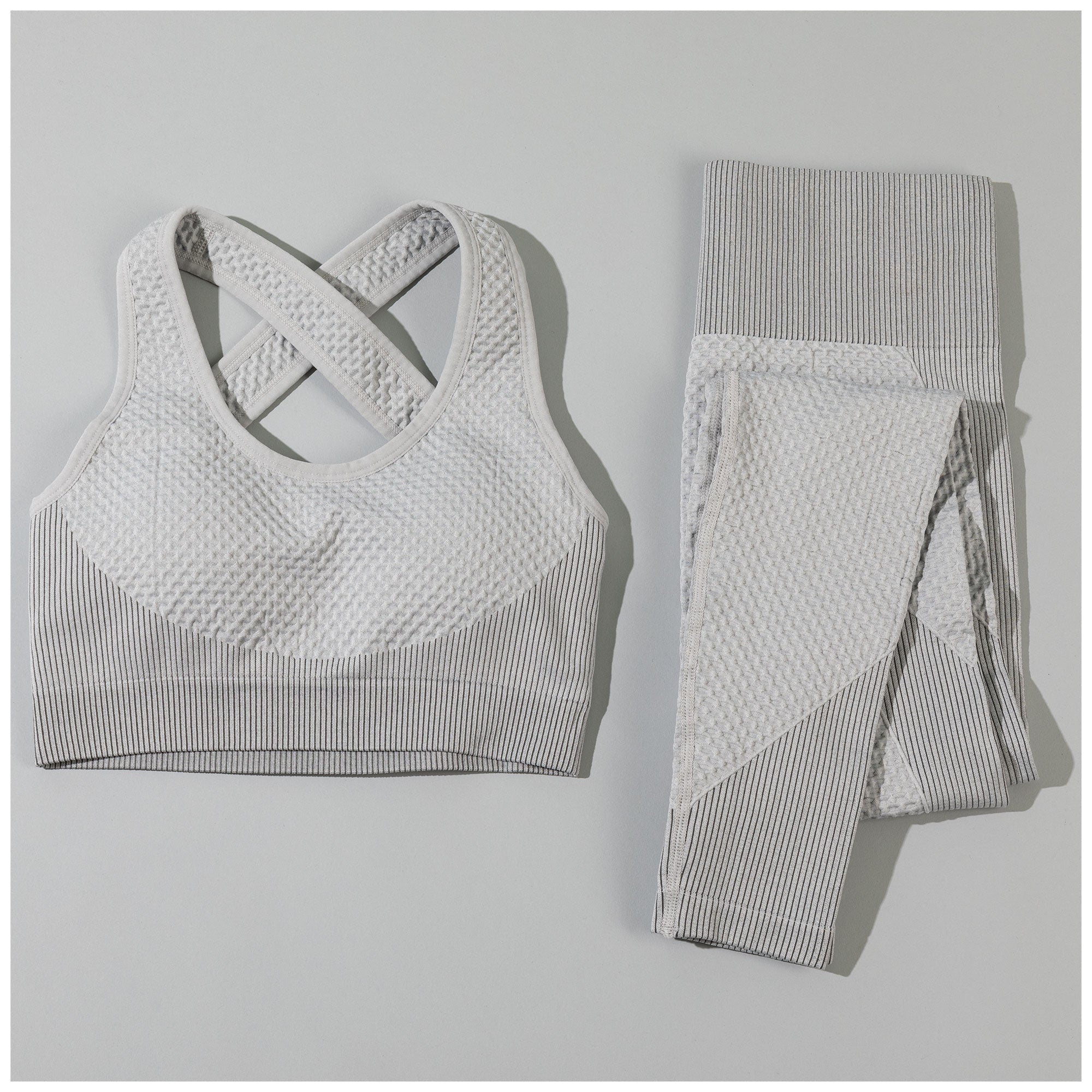Textured Leggings Sports Bra Set for Women Activewear