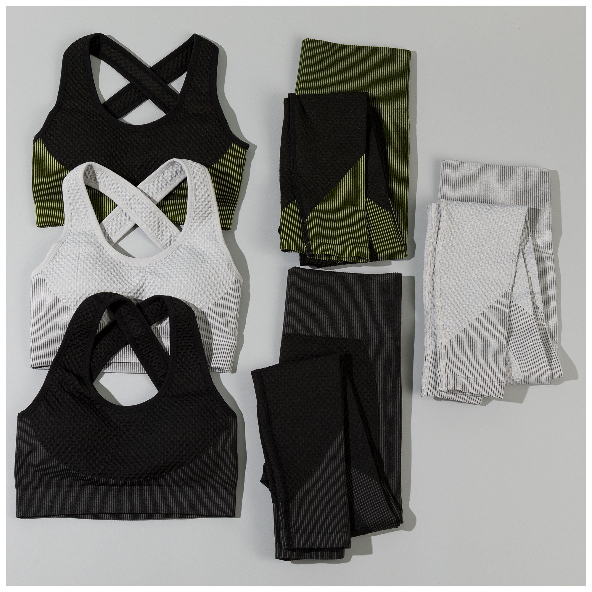 Textured Leggings Sports Bra Set for Women Activewear