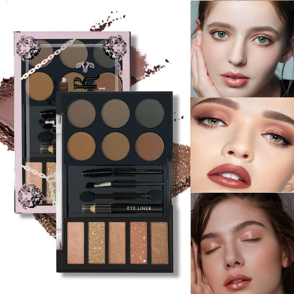 Multi-Function Eyeshadow Eyebrow Powder Makeup Palette with Tools
