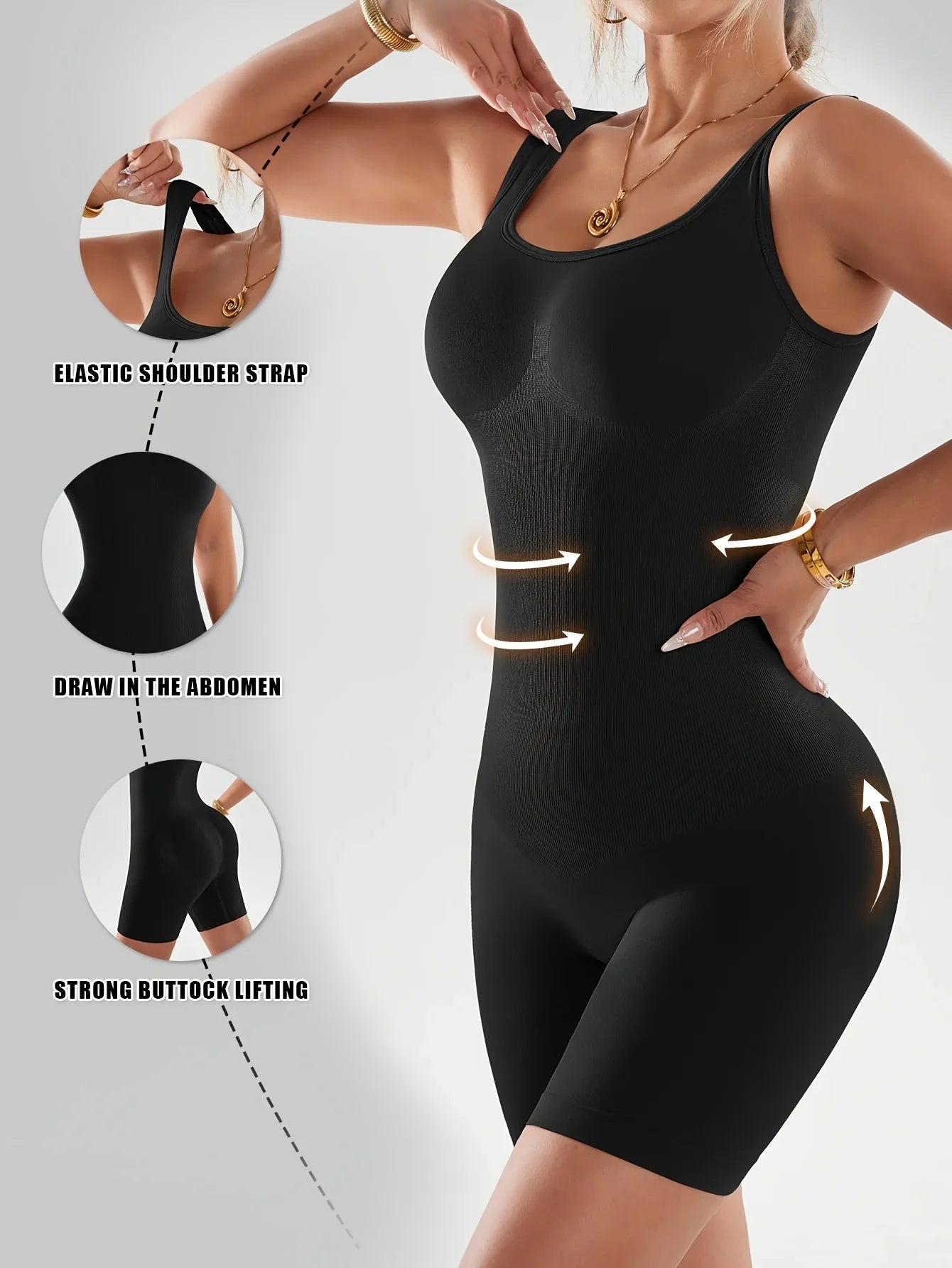 Women's 1pc Yoga Jumpsuit, Bodysuit, Seamless Shapewear Romper - High Elasticity, Tummy Control and Lifting, Elegant Multi-Color Sleeveless Bodysuit, Suitable for Fitness and Training, Elastic Fabric, Opaque for Daily Wear an