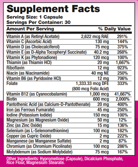 Bariatric One-A-Day Multivitamin Daily Nutrition Supplement