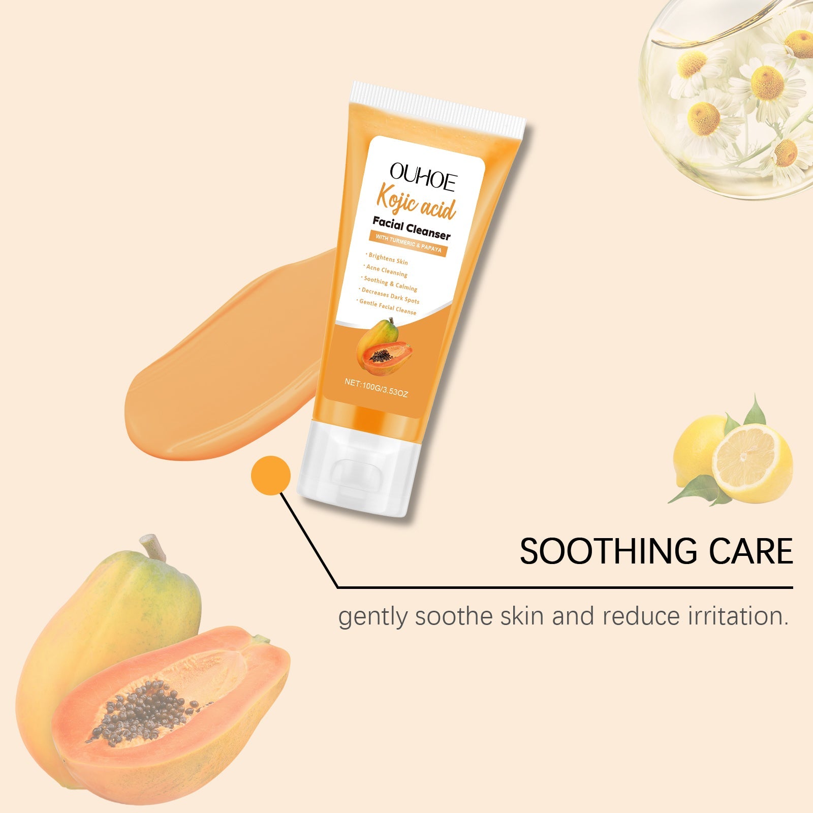 Papaya Facial Cleanser Pore Cleaning Oil Balancing Moisturizer
