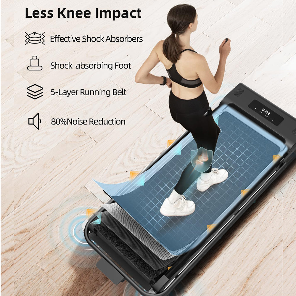 2-in-1 Portable Treadmill Walking Mat with LED Display