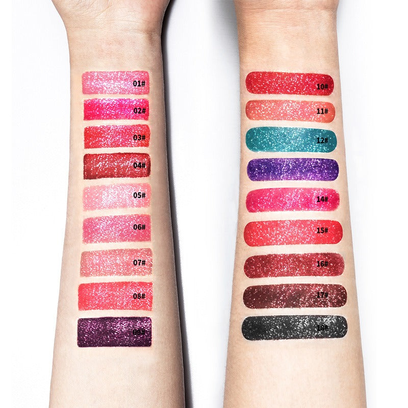18 Color Glitter Shiny Waterproof Liquid Lip Gloss Set