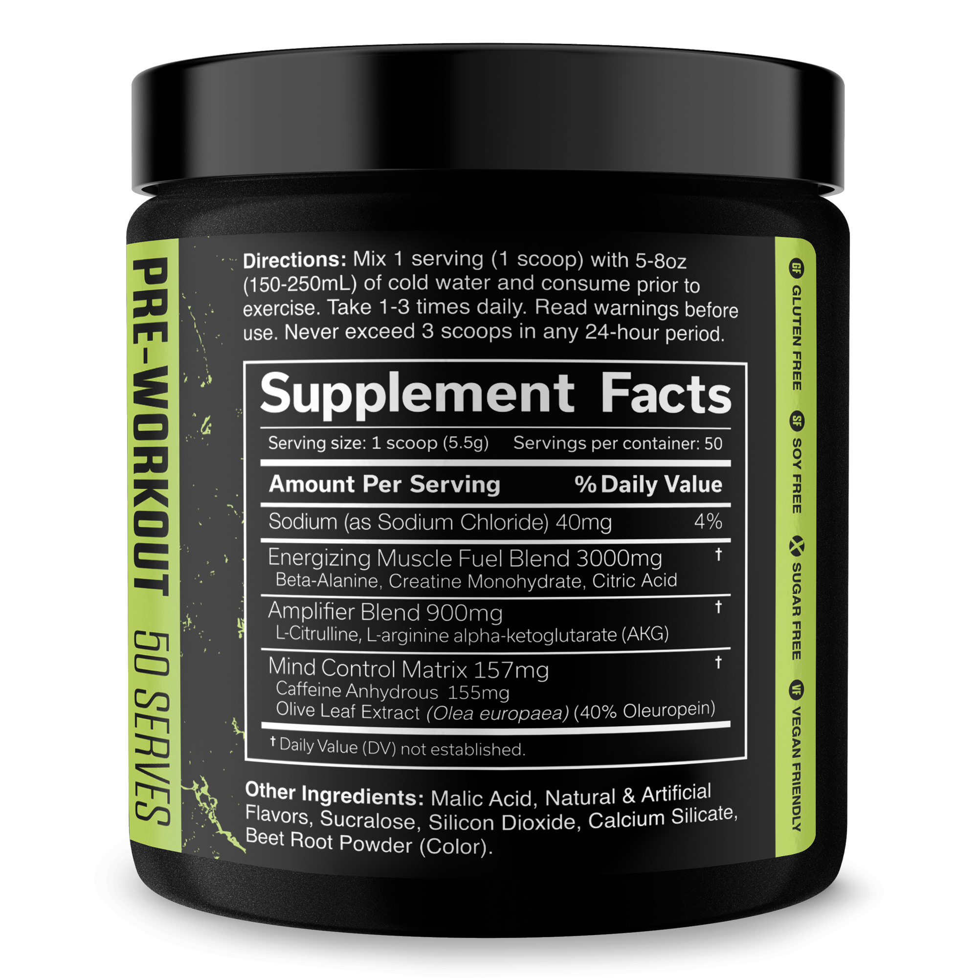 Pre Workout Energy Focus Fitness Supplement