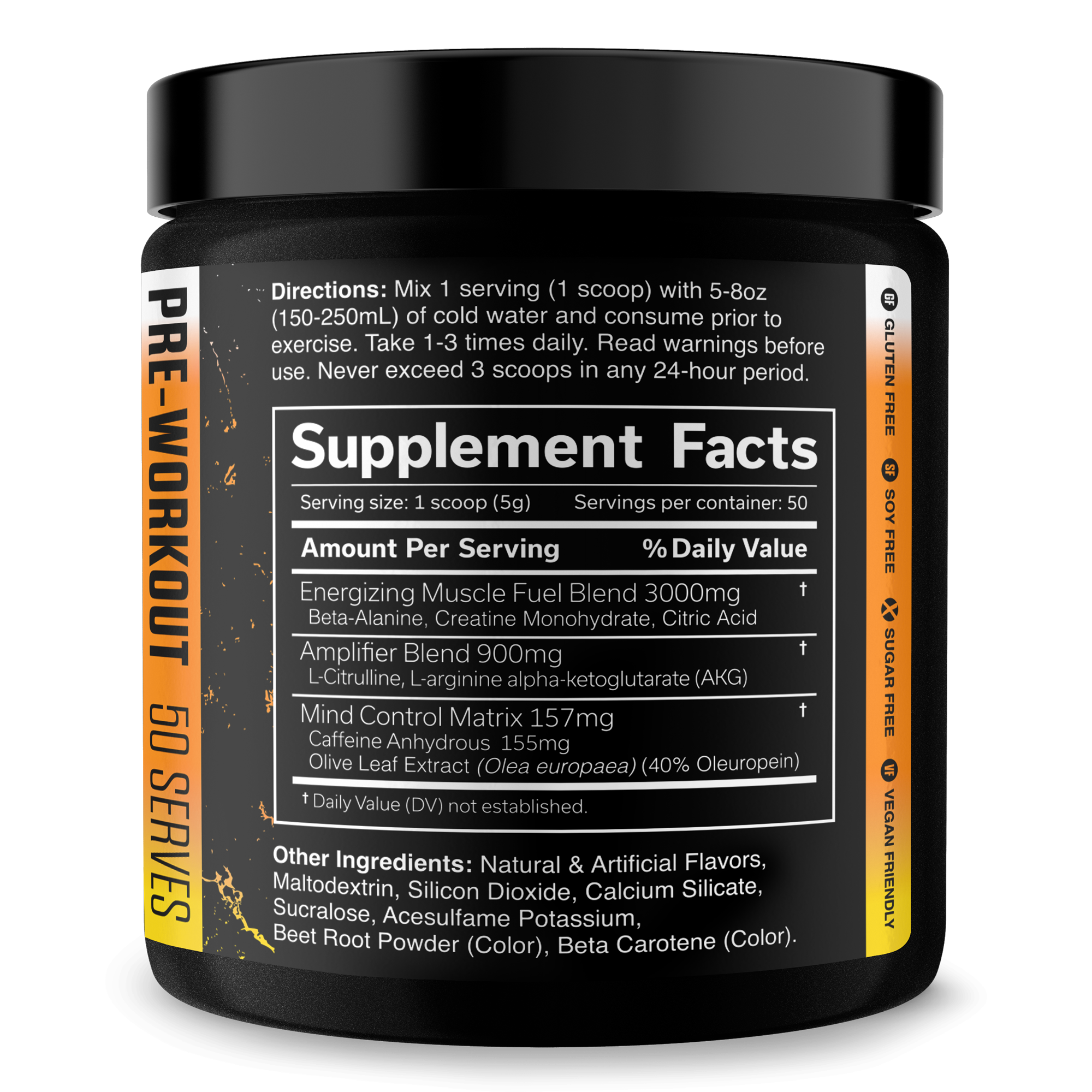 Pre Workout Energy Focus Fitness Supplement