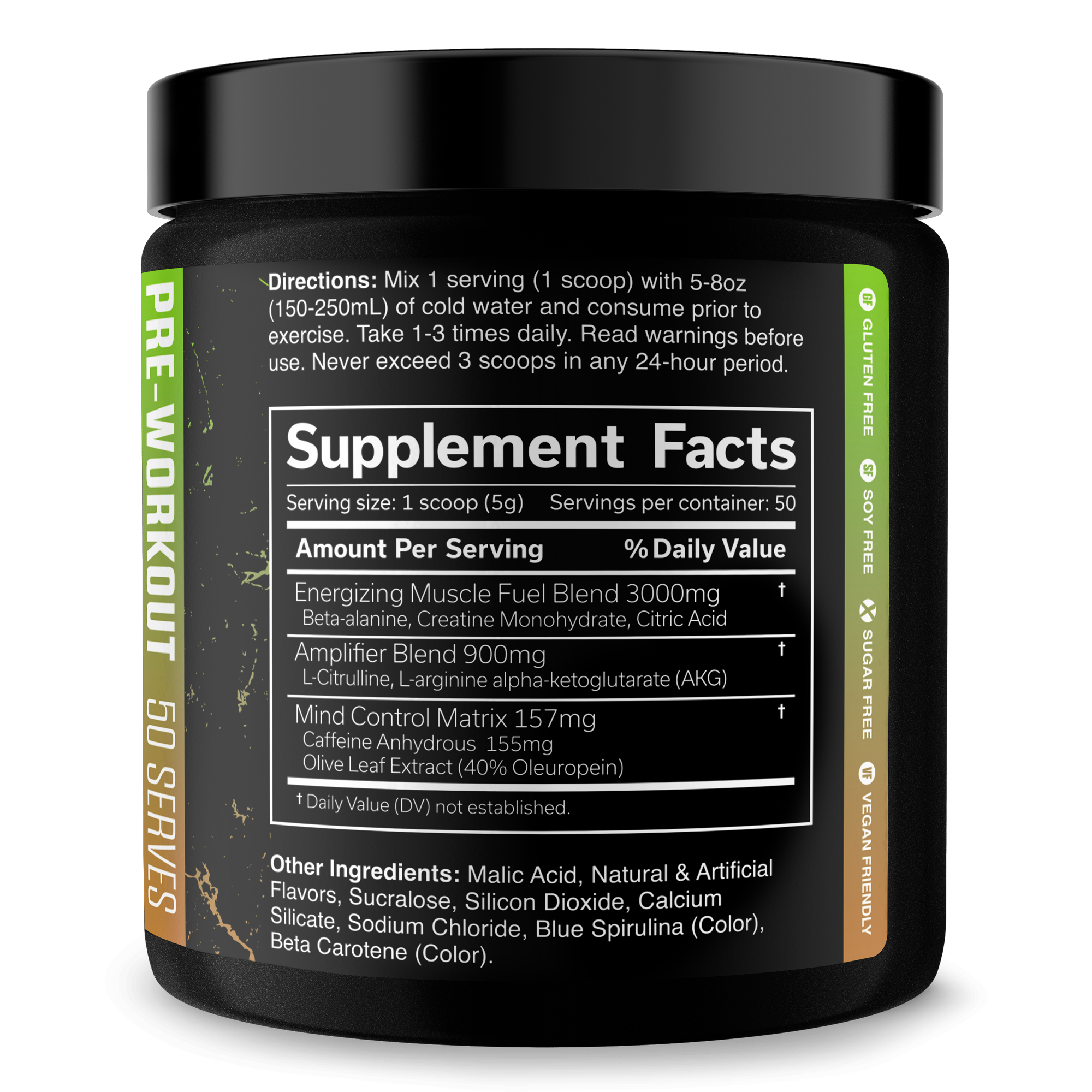 Pre Workout Energy Focus Fitness Supplement
