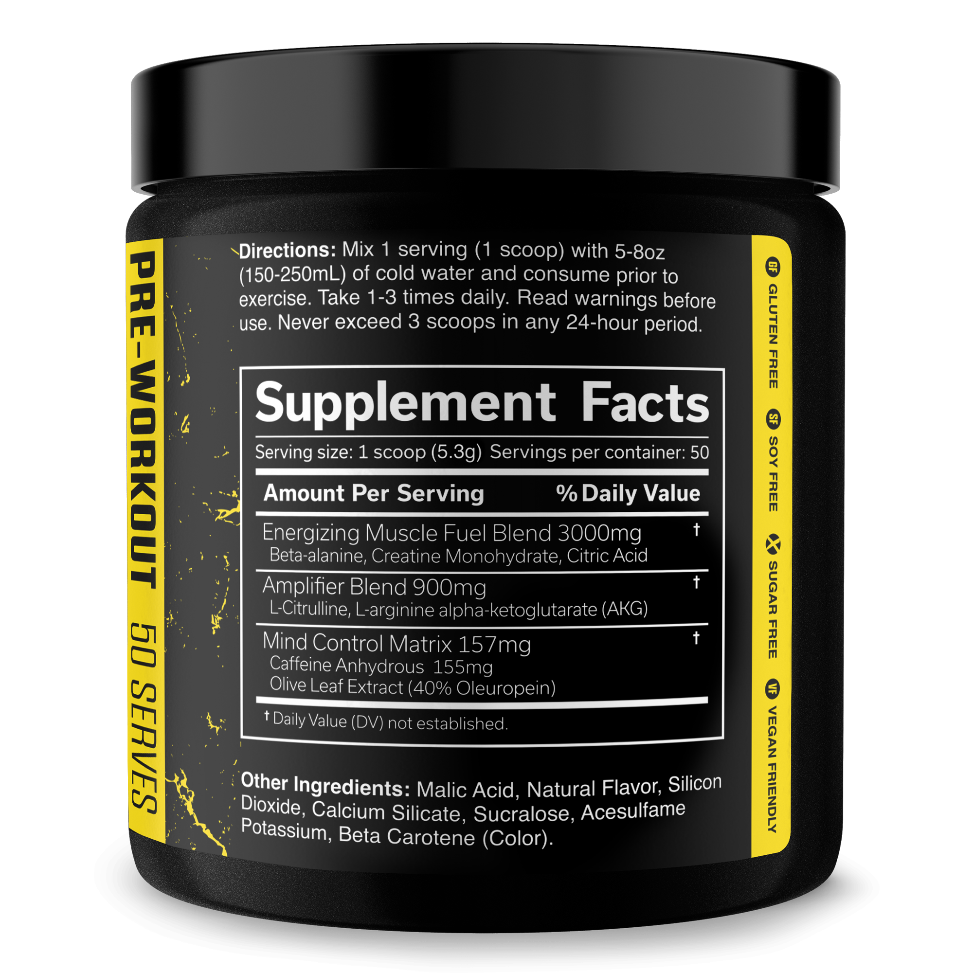 Pre Workout Energy Focus Fitness Supplement