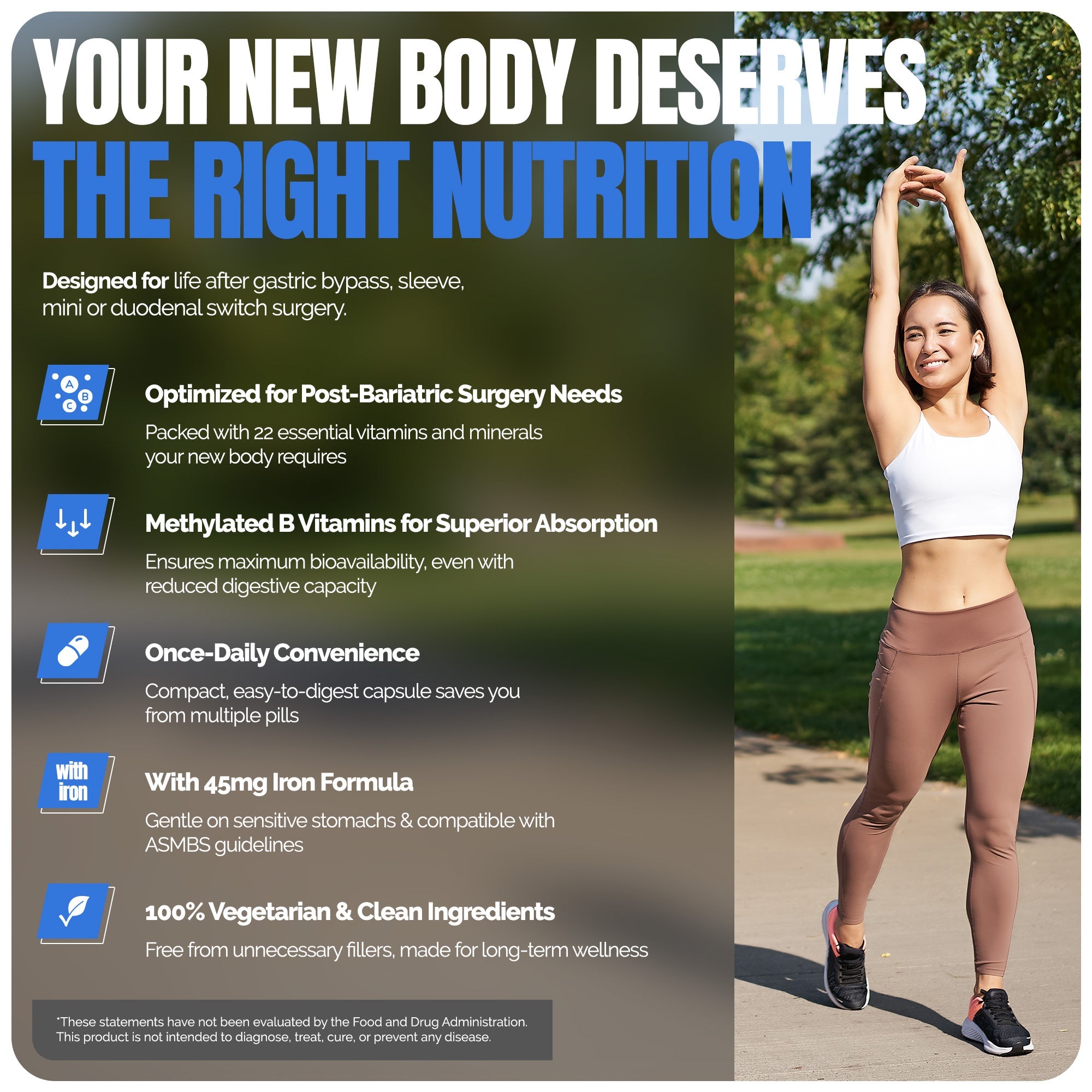 Methylated Bariatric Multivitamin with Iron Daily Capsule