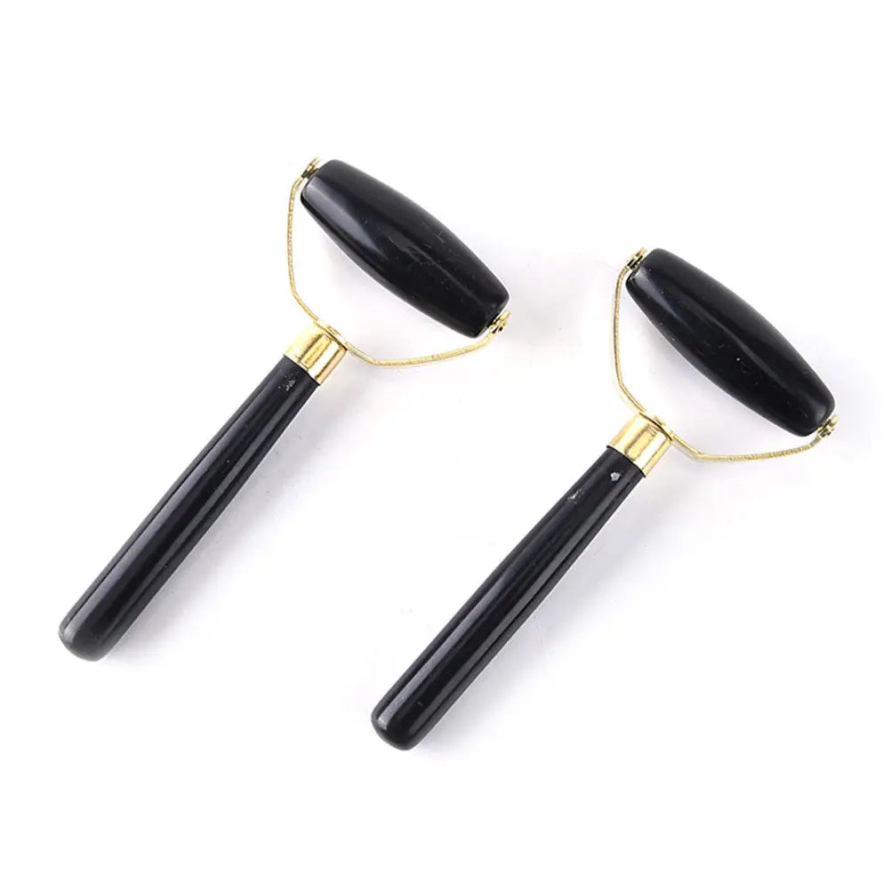 Natural Obsidian Quartz Face Massage Roller Beauty Tool
