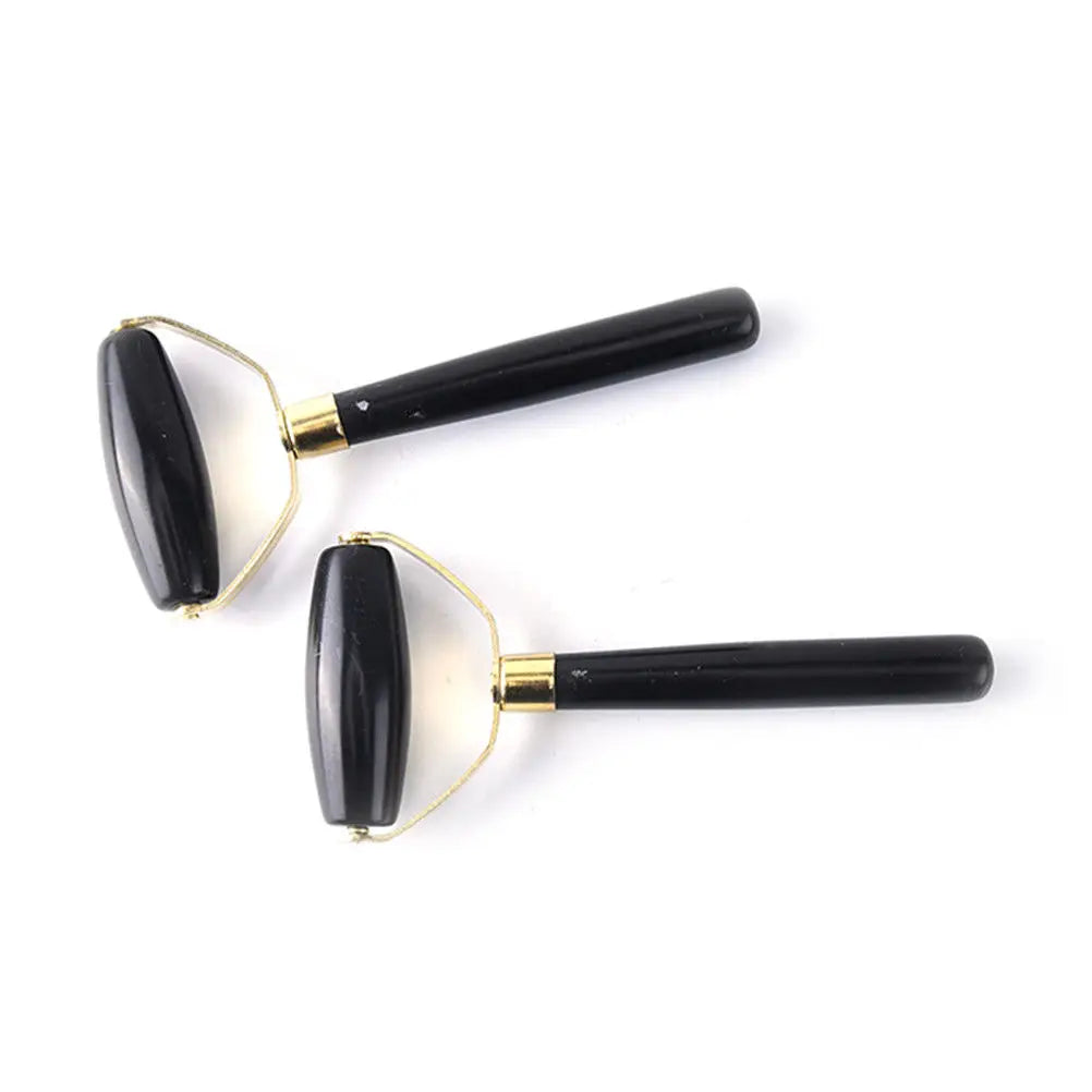 Natural Obsidian Quartz Face Massage Roller Beauty Tool