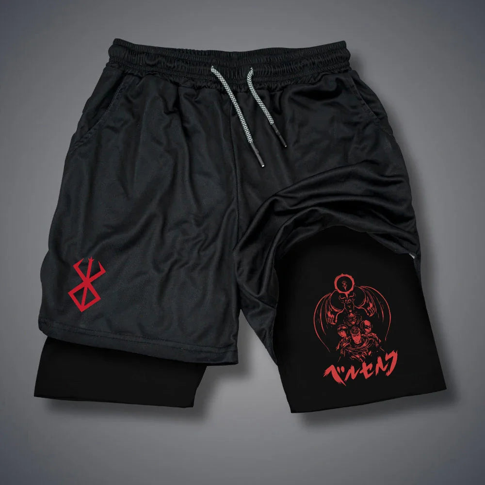 Men’s 2-in-1 Compression Running Shorts with Phone Pocket