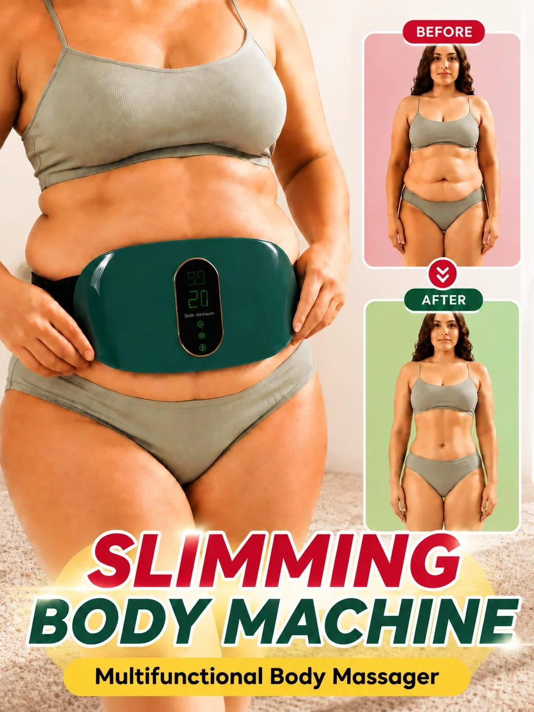 Slimming Belt Massager Electric Vibrating Women Abdominal Flat Stomach Belly Fat Burning Slimming Belt for Women for the Stomach