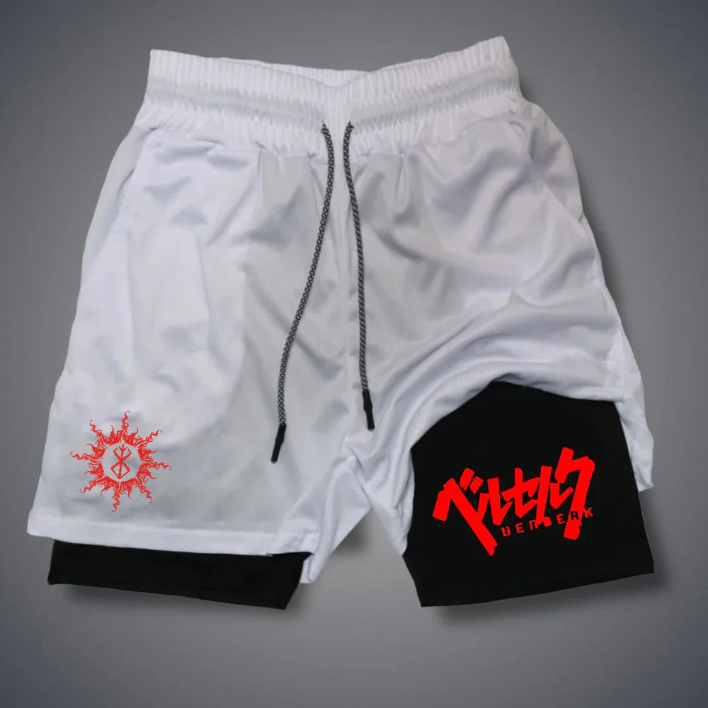 Men’s 2-in-1 Compression Running Shorts with Phone Pocket