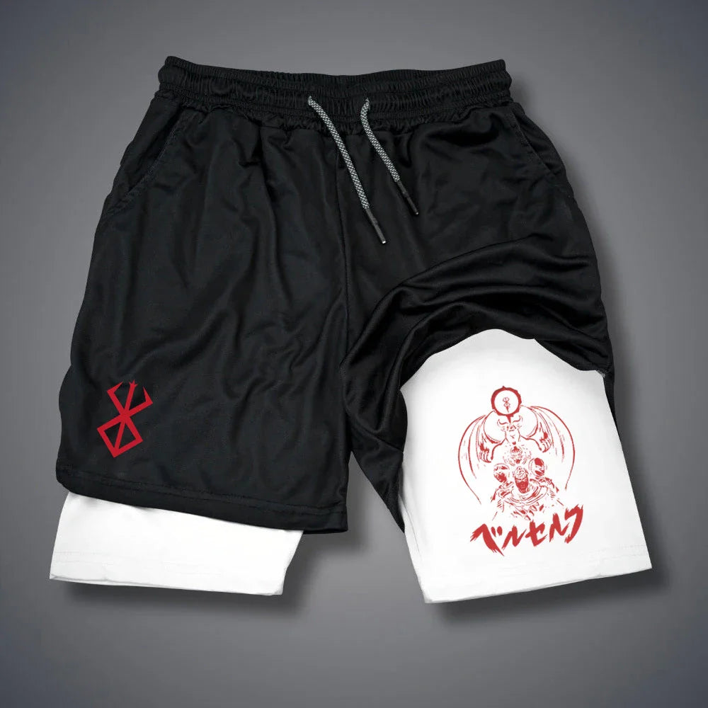 Men’s 2-in-1 Compression Running Shorts with Phone Pocket