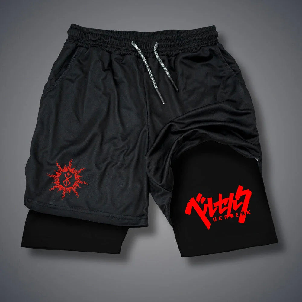 Men’s 2-in-1 Compression Running Shorts with Phone Pocket