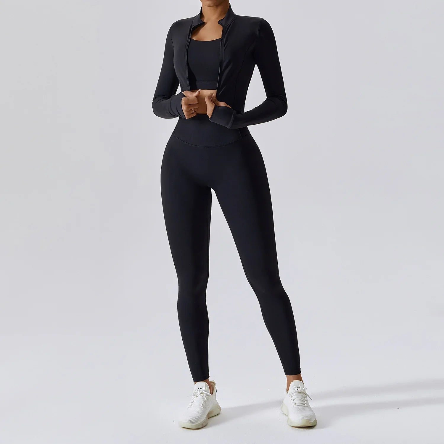 3-Piece Women Activewear Set Sports Bra Leggings Top