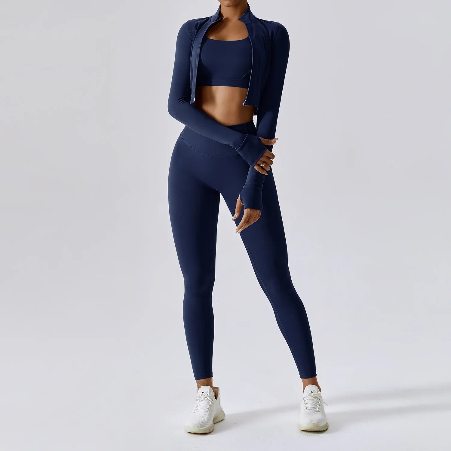 3-Piece Women Activewear Set Sports Bra Leggings Top