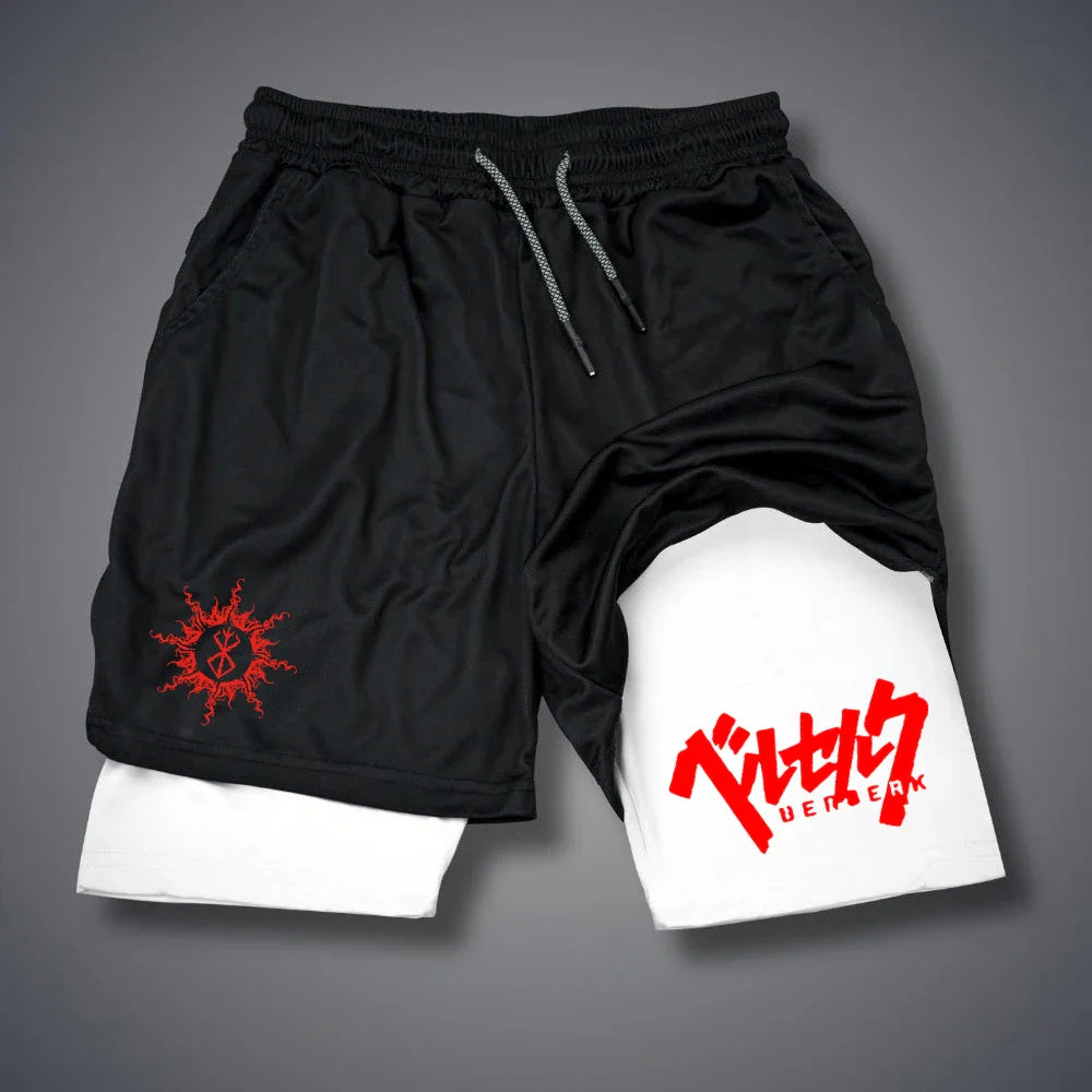 Men’s 2-in-1 Compression Running Shorts with Phone Pocket