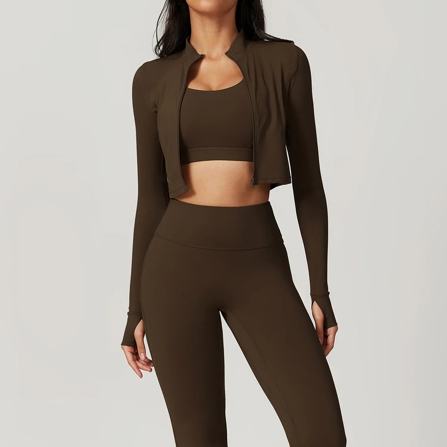 3-Piece Women Activewear Set Sports Bra Leggings Top