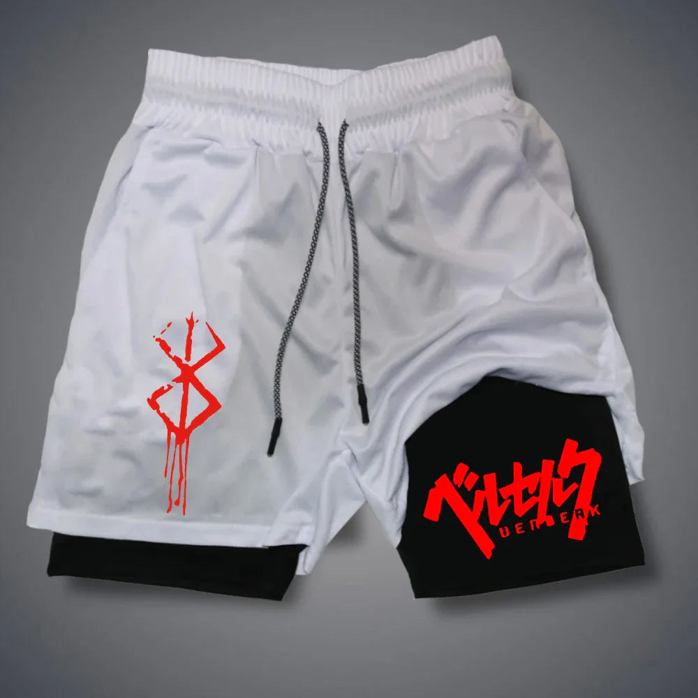 Men’s 2-in-1 Compression Running Shorts with Phone Pocket