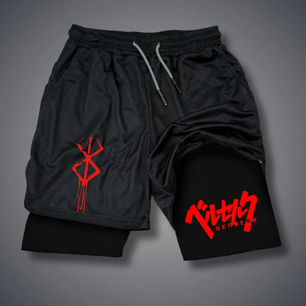 Men’s 2-in-1 Compression Running Shorts with Phone Pocket