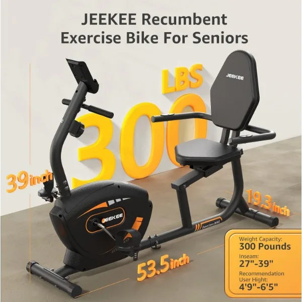 Recumbent Magnetic Exercise Bike for Adults Seniors Home Fitness
