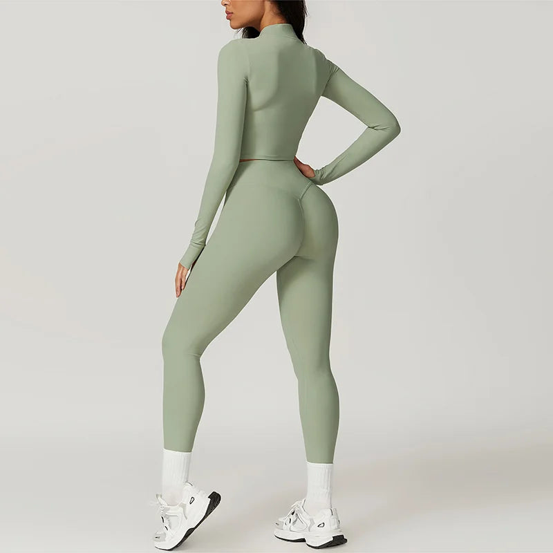 3-Piece Women Activewear Set Sports Bra Leggings Top