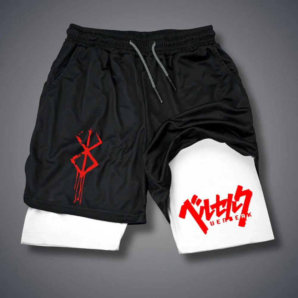 Men’s 2-in-1 Compression Running Shorts with Phone Pocket