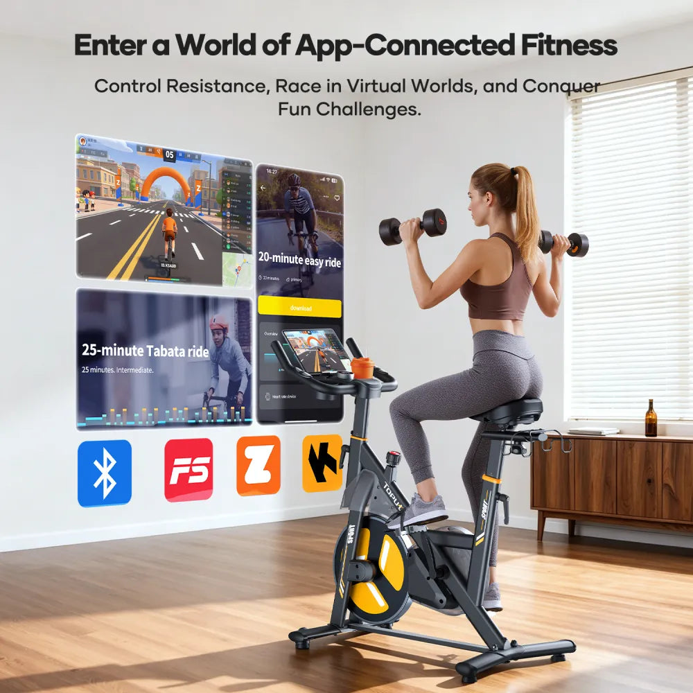 Toputure Magnetic Exercise Bike Indoor Cycling Trainer