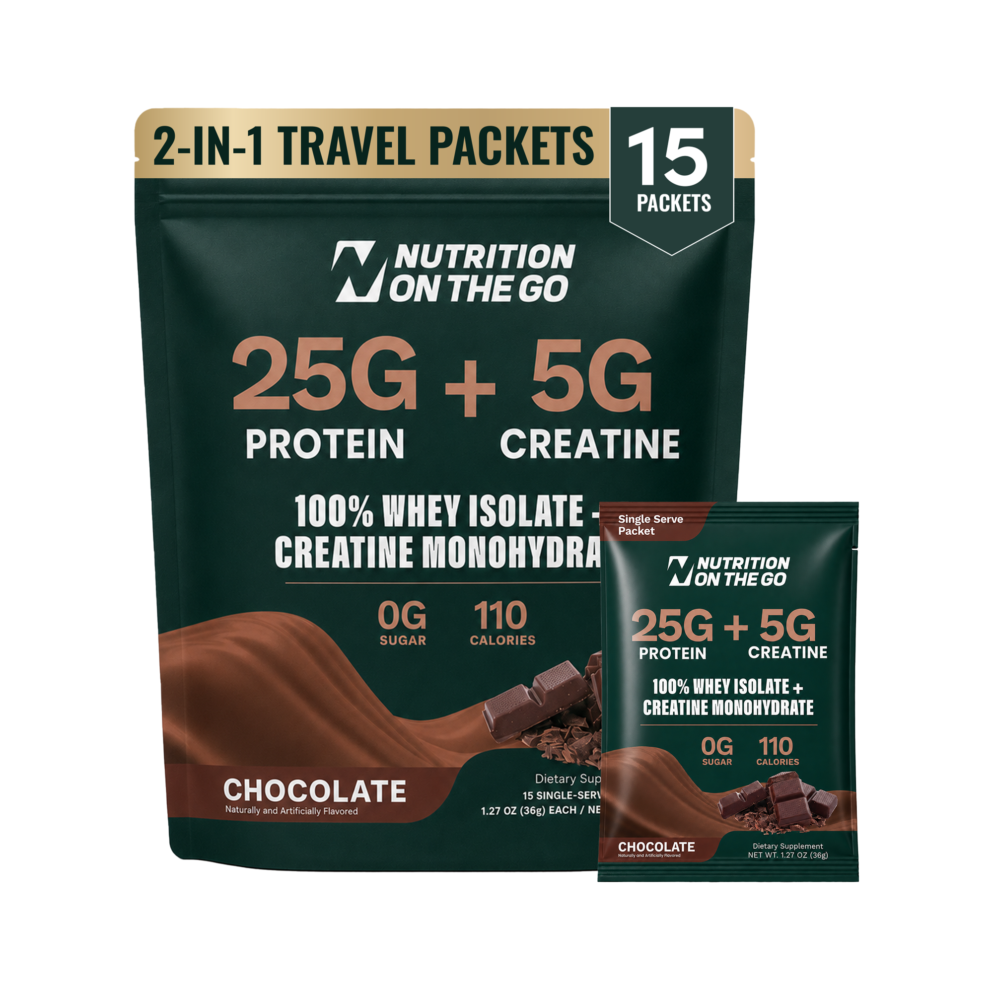 Whey Protein Isolate Creatine Travel Packets for Fitness