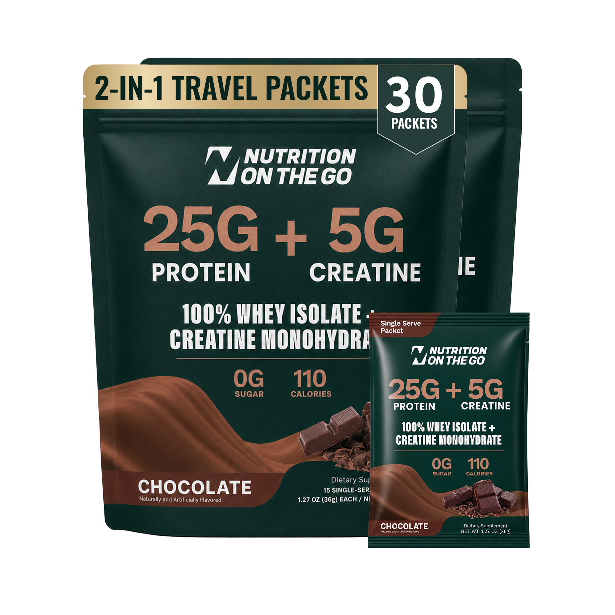 Whey Protein Isolate Creatine Travel Packets for Fitness