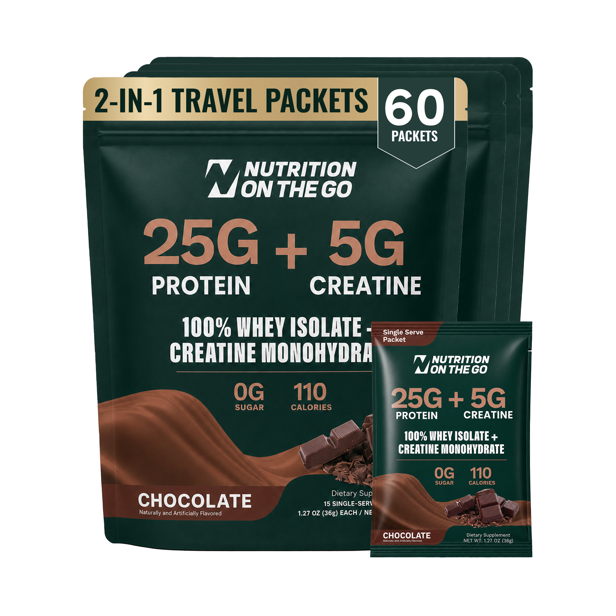 Whey Protein Isolate Creatine Travel Packets for Fitness